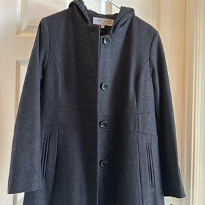 Grey long dress up winter coat